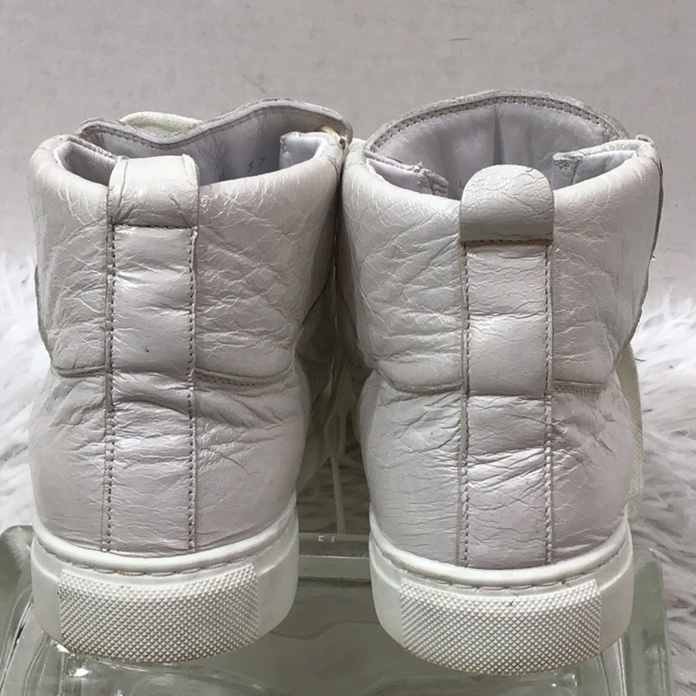 Balenciaga Arena white crinkle leather high top sneakers in box 37 - Picture 7 of 12